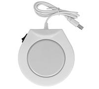 Fdit Alfombrilla Calentadora para Tazas, Almohadilla Calentadora de Tazas de café Alimentada por USB con Luz Indicadora, Alfombrilla Calefactora Portátil de 11,5x11,5 Cm para Viajes