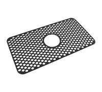 Fdit Alfombrilla de Silicona para Fregadero, Protector de Fregadero de Cocina de 24,8x13 Pulgadas con Orificio de Drenaje, Alfombrilla Antideslizante para Rejilla para Protección de (BLACK)
