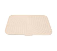 Fdit Alfombrilla de Silicona para Secar Platos, Alfombrilla de Drenaje Inclinado para Encimera de Cocina de 17,7 Pulgadas con Base Antideslizante, Almohadilla de Secado Rápido de (Beige)