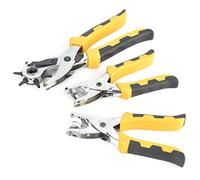 Fdit Alicates de 3 PCS Holeing, Alicates de Agujeros para el Cinturón de Guardia con Kit de Botones de Cinturón de Metal, Golpea Múltiples Tamaños para la Reparación de la Artesanía