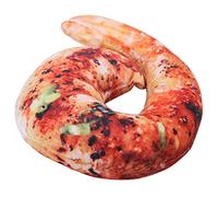 Fdit Almohada de Comida de Simulación, Cojín Decorativo Relleno de Algodón PP con Diseño Realista para Oficina en Casa y Viajes, Almohada Impresa Lavable a Máquina (Almohada de Camarones a la Plancha)