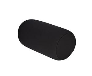 Fdit Almohadas Redondas Micro Mini Microperlas Cojín Trasero Rollo Almohada Viaje Hogar Dormir Soporte para el Cuello Cómodo(Negro)