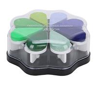 Fdit Almohadilla de Tinta de Pétalos, Almohadilla de Sello Manual de Bricolaje a Base de Agua de Color con Expresión Clara y Cobertura Fuerte, para Papel (Tinta de impresión + esponja + plástico 3)