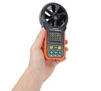 Fdit Anemómetro Digital Portátil Medidor de Velocidad del Viento con Pantalla LCD Retroiluminada, Medidor de Volumen de Aire CFM CMM para Mediciones en Campo de HVAC