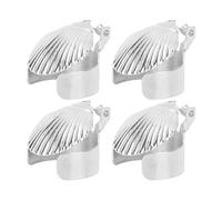 Fdit Apagavelas con Patrón de Concha de Metal para Amplia Aplicación, Extintor de Velas Automático con Temporizador, Regalo Práctico, 4 Uds. (Silver)