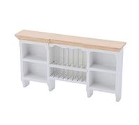 Fdit - Armario colgante para casa de muñecas 1:12, almacenamiento de cocina en miniatura de madera de abedul para decoración de casa de muñecas, estante de exhibición de pared para muebles, color