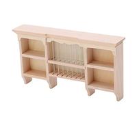 Fdit - Armario colgante para casa de muñecas 1:12, almacenamiento de cocina en miniatura de madera de abedul para decoración de casa de muñecas, estante de exhibición de pared para muebles (color