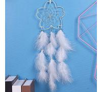 Fdit Atrapasueños LED con Plumas Blancas Suaves para Decoración del Hogar y Comodidad del Dormitorio, Adorno único para Colgar en la Pared