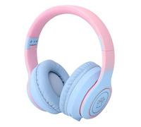 Fdit Auriculares Bluetooth sobre la Oreja Auriculares Inalámbricos con Cancelación Activa de Ruido con Baja Latencia y Altavoces de 40 Mm Micrófono Incorporado para Juegos Deportes (Blue)