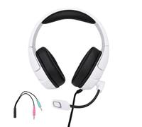 Fdit Auriculares con Cable para Juegos, Micrófono Desmontable con Controladores de 50 Mm para Consola de PC (White)