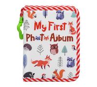 Fdit Baby Family Photo Álbum, Libro de Tela Suave para Recién Nacidos Niños Niños Niños con Espejo y Estampados de Animales Contiene Fotos 4x6 de Año de Ducha de Memoria