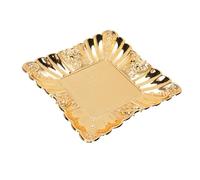 Fdit Bandeja con Patrón de Rosas de Aleación de Zinc Dorado, Organizador Decorativo Europeo en Relieve para Joyas y Llaves, Bandeja de Metal Versátil para Almacenamiento y (Mediano 23,5 cm/9,3