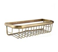 Fdit Bandeja de Almacenamiento Rectángulo Estantería Montada Pared Ducha de Cobre Sólida Soporte de Almacenamiento Vintage para Baño