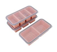 Fdit Bandeja de Silicona para Congelador con Tapas, Cubos de Sopa Divididos de 9 Cavidades para Almacenamiento de Alimentos en Nevera y Control de Porciones (Rosa claro)