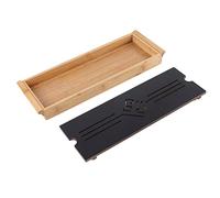 Fdit Bandeja de té de bambú, Bandeja de Servir de Estilo Tradicional Chino con Borde Elevado y Diseño de Nudo Chino para el Accesorio de té Kung Fu.