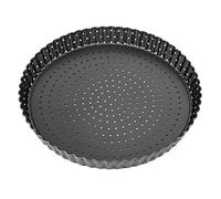 Fdit Bandeja para Hornear Pizza Antiadherente, Bandeja para Hornear con Molde para Pizza de Acero Al Carbono con Marco Desmontable y Diseño de Colmena para un Calentamiento (Tamaño grande (9