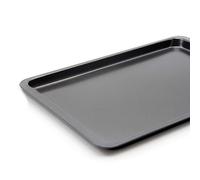 Fdit Bandeja para Hornear Rectangular Grande Antiadherente, 36.8 Cm, de Acero Al Carbono con Bordes Reforzados para Galletas, Pizza y Pollo Asado (BLACK)