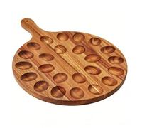 Fdit Bandeja para Huevos Rellenos, Bandeja para Servir de Madera de de 24 Agujeros con de Madera de Doble Cara para Aperitivo de Tabla de Charcutería (42x31x1,5 cm/16,5x12,2x0,6 pulgadas)