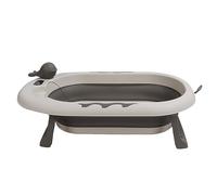 Fdit Bañera Plegable para Bebés con Sensor de Temperatura, Drenaje Conveniente, Perfecta para Uso Diario, Material Suave y Duradero para Bebés de 0 a 9 Años (Nube Crepuscular Gris)