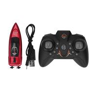 Fdit Barco de Juguete con Control Remoto, Mini Lancha Rápida Eléctrica a Prueba de Agua de Alta Velocidad con Hélices Gemelas para Bañeras Interiores y Piscinas Pequeñas (Rojo)