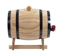 Fdit Barriles de Pino para Vino, Barriles de Envejecimiento de Vino, Barril de de Madera de Pino, Barril de Hecho a Mano con Válvula de Acero Inoxidable para Decoración de (3L)