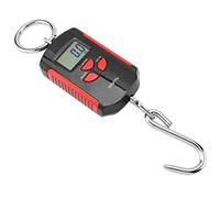 Fdit Báscula Colgante Digital de 200kg y 100g, Báscula Electrónica LCD con Retroiluminación LED para Pesca, Caza, Equipaje, Ganado (rojo)