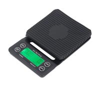 Fdit Báscula de café Báscula Digital con Temporizador Capacidad de 3 Kg Precisión de 0,1 G para Preparar café Cocinar Hornear Cocina Viajes