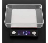 Fdit Báscula de Cocina Digital Báscula Electrónica 5 Kg/0,1 G de Alta Precisión USB Recargable con Superficie de Acero Inoxidable para Hornear Cocinar Medir