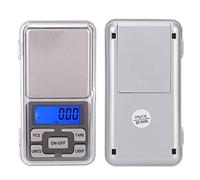 Fdit Báscula Digital de 500 G y 0,1 G, Mini Báscula Portátil de Bolsillo con Retroiluminación Azul y Función de Conteo, para Alimentos, Joyería, Hierbas Cocina