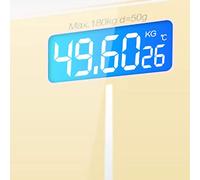Fdit Báscula Digital de Peso Corporal de Vidrio Templado con Batería Recargable, Encendido Automático y Apagado para Uso Doméstico, (Modelo con batería de 26 x 26 cm/10,2 x 10,2)