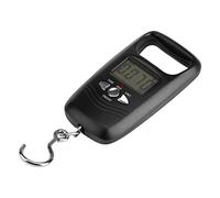 Fdit Báscula Digital para Equipaje Báscula Electrónica con Gancho Dispositivo de Pesaje Portátil Capacidad de 50 Kg Pantalla con Retroiluminación LCD Función de Tara Apagado (BLACK)