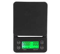 Fdit Báscula para Verter sobre café, Báscula de Cocina Digital con Temporizador, Pantalla LCD Grande, Pesaje Preciso en G Oz Lb Ml, para Preparar café y Medir Alimentos (Negro 5KG/0.1)