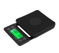 Fdit Báscula para Verter sobre café Báscula Digital para Pesar café para con Temporizador Incorporado 99 Min 59 S Estera de Silicona Pantalla LCD de Cubierta Dura para una (Negro 5KG/0.1)
