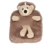 Fdit Bear Design Bolsa de Agua Caliente de 1000 Ml, Botella Gruesa de PVC Caliente con Textura Antideslizante de Boca Ancha, para Aliviar el Dolor Muscular, Calentar la Cama de Mano, (BROWN)
