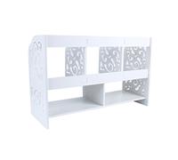 Fdit - Biblioteca blanca ignífuga, mantiene tus pertenencias limpias y ordenadas con soporte de maquillaje, estante de baño, oficina, dormitorio, sala de estar