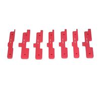 Fdit Bloque de Calibres de Aleación de Aluminio de 7 Piezas, con Separación de Orificios de 100 Mm, para Medición en Carpintería y Metalistería, Barras de Configuración de Sierra, (rojo)