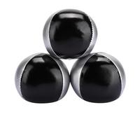 Fdit Bola de Cuero PU Negro Portátil Juego de Pelota Más Jonglier para Comprensión Interior. Revisites para Todas Las Habilidades, 3pcs Principiantes de Plata para Profesionales