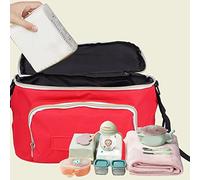 Fdit Bolsa De Almacenamiento Colgante para Cochecito con Diseño De Malla - Bolsa Multifuncional para Cochecito De Bebé - Rosa Roja, con Correa (Fdit8w3bt5oyd9-13)