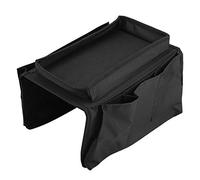 Fdit Bolsa de almacenamiento para sofá o sofá, reposabrazos para colgar TV, organizador con soporte para tazas, decoración del hogar, revistas (color negro)