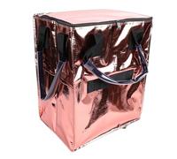 Fdit Bolsa de Comestibles con Ruedas, Bolsa de Compras Plegable con Ruedas Giratorias de 360 Grados para Compras de Comestibles, Transporte de Lavandería, Equipo de Camping (Oro Rosa)