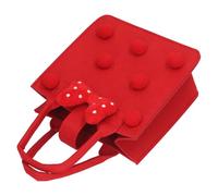 Fdit Bolsa de Fieltro Reutilizable, Decoración Exquisita, Ergonómico para Fiesta de Cumpleaños Infantil, Bolsa de Compras de Almacenamiento de Fieltro Plegable para Varios Eventos (rojo)