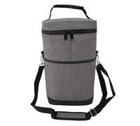 Fdit Bolsa Enfriadora de Vino Portátil Aislada a Prueba de Fugas, 2 Botellas de Vino, Material de Lona para Viajes, Fiestas, Picnics (Grey)