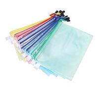 Fdit Bolsa para Archivos con Cremallera, Bolsa para Documentos A5 con Cremallera Suave para Suministros de Oficina, Material de PVC Impermeable, Fácil de Llevar, 10 Uds.