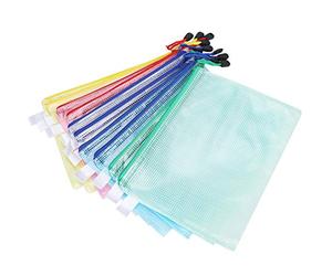 Fdit Bolsa para Archivos con Cremallera, Bolsa para Documentos A5 con Cremallera Suave para Suministros de Oficina, Material de PVC Impermeable, Fácil de Llevar, 10 Uds.