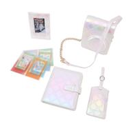 Fdit Bolsa para Cámara Instantánea, Elegante Conjunto de Pegatinas Bordadas de Cuero PU para Marco de Fotos para Artículos Esenciales de Viaje (White)