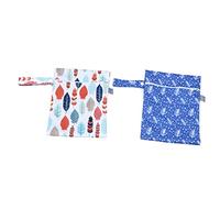 Fdit Bolsas Secas y Húmedas de Tela Impermeables y Reutilizables: Mantenga Las Cosas Húmedas Secas Separadas, Bolsas Multiusos para Piscina, Playa, Viajes, Paquete de 2 (ES075-021)