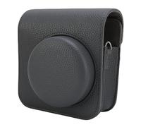 Fdit Bolso de Cámara Instantánea con Correa para el Hombro Funda Protectora Retro de Cuero PU con Patrón Litchi para (Gris Oscuro)