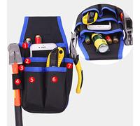 Fdit Bolso de Herramientas Electricista Kit de Cintura de Tela Oxford Duradera para Reparación Profesional Azul, Portátil para Electricistas Carpinters Mecánicos Jardineros PLOMBERS