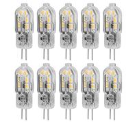 Fdit Bombilla LED G4 12V 1.2W 12LED 150LM Blanco Cálido 50000Hrs Bi Pin Bombilla sin Parpadeo Protección Ocular para Ventilador de Techo Lámparas de Escritorio de Pared
