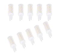 Fdit Bombilla LED G9 4W 33LED 550LM Ahorro Energético Sin Parpadeo Base Cerámica Disipación Calor 360° Vida 50000H para Lámpara Araña Techo Pared Mesa (Blanco 6000K-6500K)